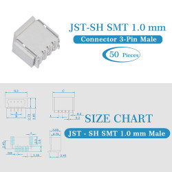 JST SH SMT 1.0mm Pitch 3 Pin JST Connector Kit
