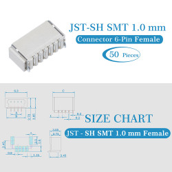 JST SH SMT 1.0mm Pitch 6 Pin JST Connector Kit