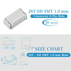 JST SH SMT 1.0mm Pitch 6 Pin JST Connector Kit