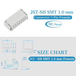 JST SH SMT 1.0mm Pitch 7 Pin JST Connector Kit