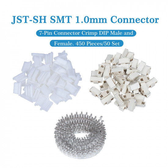 JST SH SMT 1.0mm Pitch 7 Pin JST Connector Kit JST SH SMT 1.0mm Pitch 7 Pin JST Connector Kit