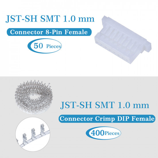 JST SH SMT 1.0mm Pitch 8 Pin JST Connector Kit JST SH SMT 1.0mm Pitch 8 Pin JST Connector Kit