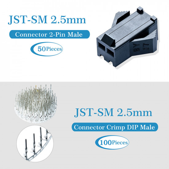 JST SM 2.5 mm 2-Pin Connector Kit