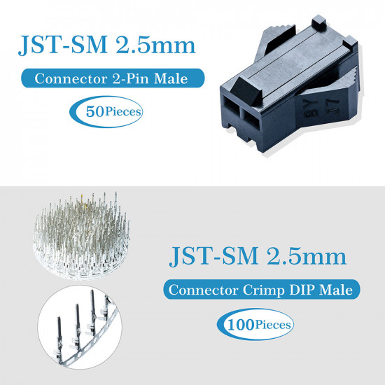 JST SM 2.5 mm 2-Pin Connector Kit JST SM 2.5 mm 2-Pin Connector Kit