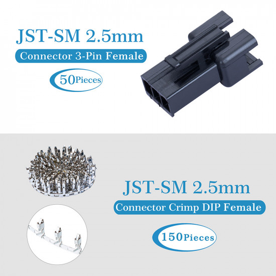 JST SM 2.5 mm 3-Pin Connector Kit