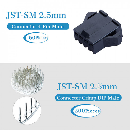 JST SM 2.5 mm 4-Pin Connector Kit