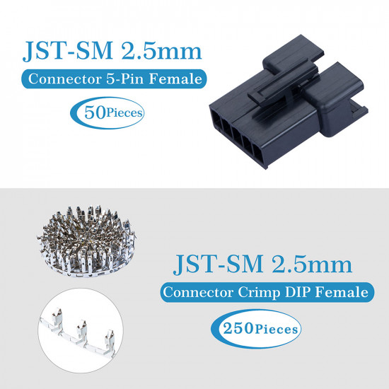 JST SM 2.5 mm 5-Pin Connector Kit