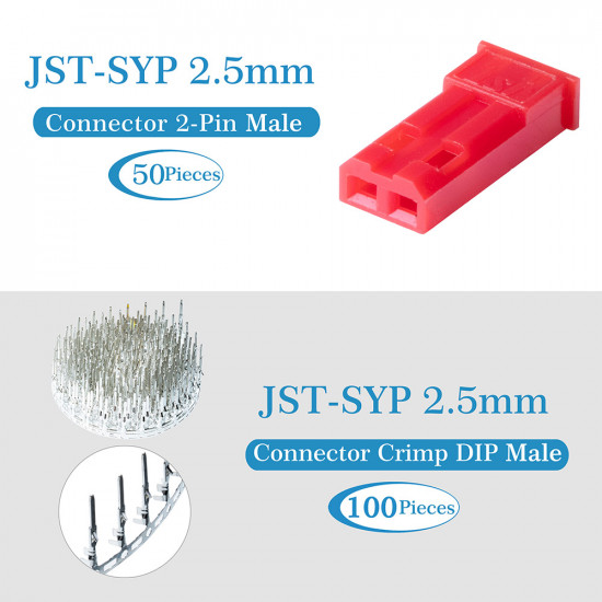 JST SYP 2.5 mm 2-Pin Connector Kit JST SYP 2.5 mm 2-Pin Connector Kit
