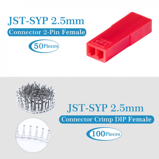 JST SYP 2.5 mm 2-Pin Connector Kit