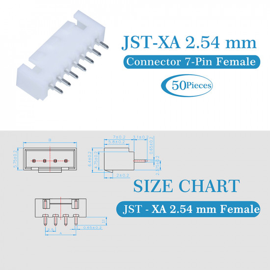 JST XA 2.54 mm 7-Pin Connector Kit JST XA 2.54 mm 7-Pin Connector Kit