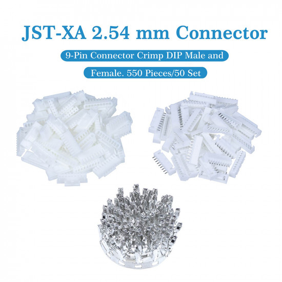 JST XA 2.54 mm 9-Pin Connector Kit