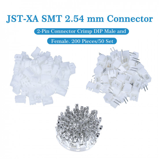 JST XA SMT 2.54 mm 2-Pin Connector Kit JST XA SMT 2.54 mm 2-Pin Connector Kit