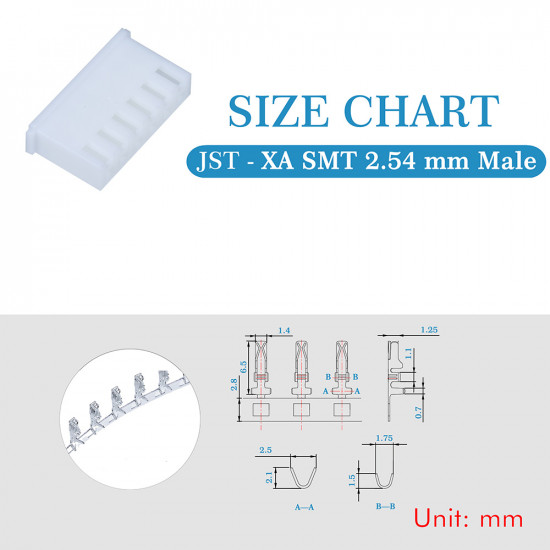 JST XA SMT 2.54 mm 6-Pin Connector Kit