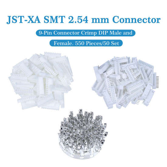 JST XA SMT 2.54 mm 9-Pin Connector Kit JST XA SMT 2.54 mm 9-Pin Connector Kit