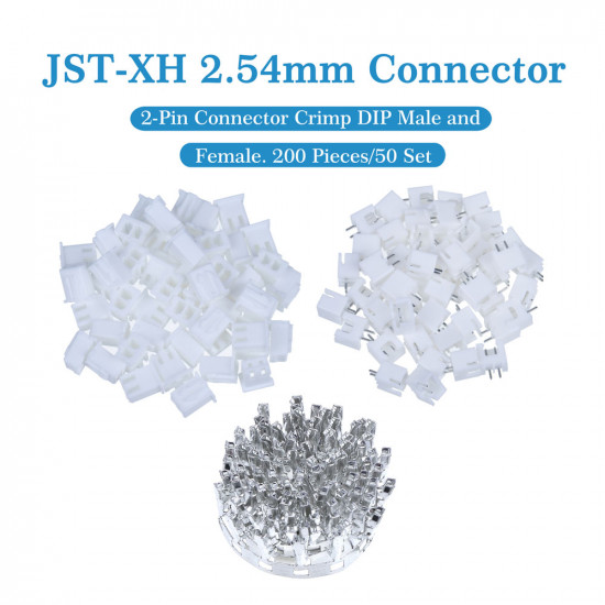 JST XH 2.54 mm 2-Pin Connector Kit