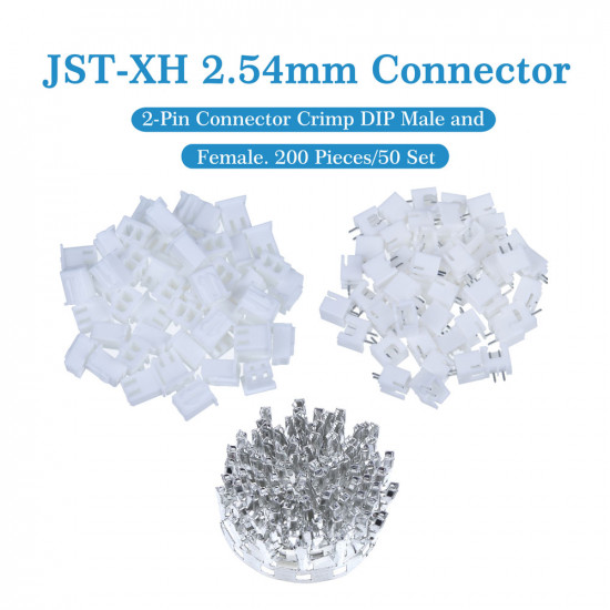 JST XH 2.54 mm 2-Pin Connector Kit JST XH 2.54 mm 2-Pin Connector Kit
