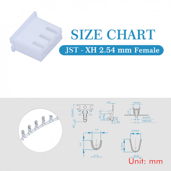 JST XH 2.54 mm 3-Pin Connector Kit JST XH 2.54 mm 3-Pin Connector Kit