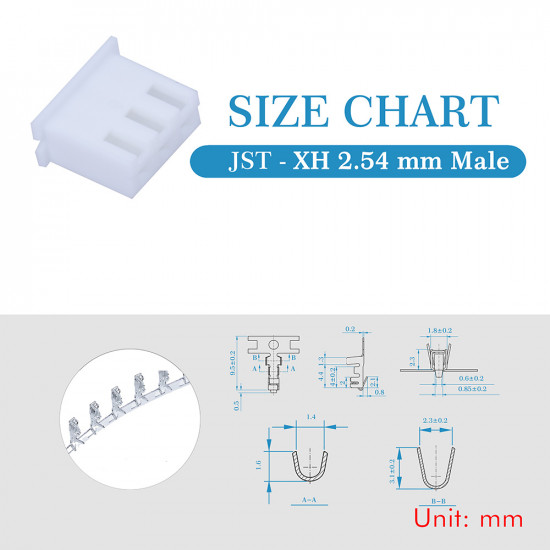 JST XH 2.54 mm 3-Pin Connector Kit JST XH 2.54 mm 3-Pin Connector Kit