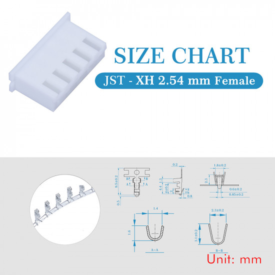 JST XH 2.54 mm 5-Pin Connector Kit