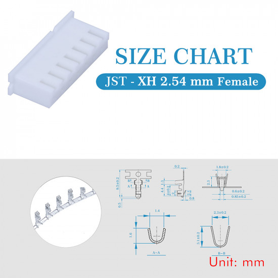 JST XH 2.54 mm 7-Pin Connector Kit