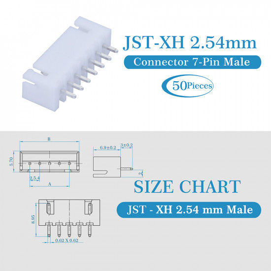 JST XH 2.54 mm 7-Pin Connector Kit JST XH 2.54 mm 7-Pin Connector Kit