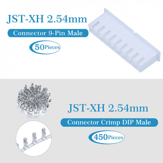 JST XH 2.54 mm 9-Pin Connector Kit