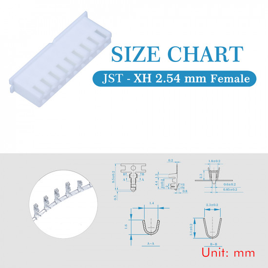 JST XH 2.54 mm 9-Pin Connector Kit JST XH 2.54 mm 9-Pin Connector Kit