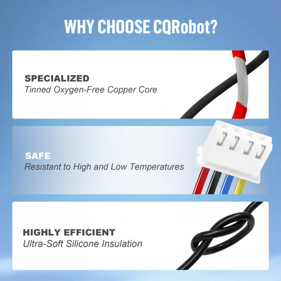 JST 2.54 mm XH 4-Pin Connector Cable (15 Sets/45 Pieces)