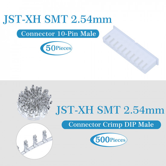 JST XH SMT 2.54 mm 10-Pin Connector Kit