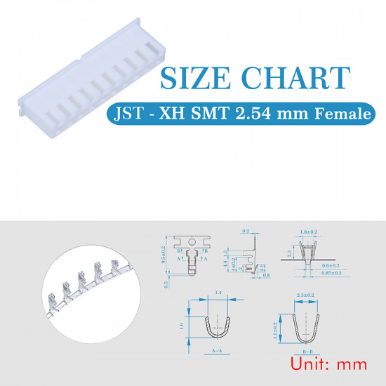 JST XH SMT 2.54 mm 10-Pin Connector Kit JST XH SMT 2.54 mm 10-Pin Connector Kit