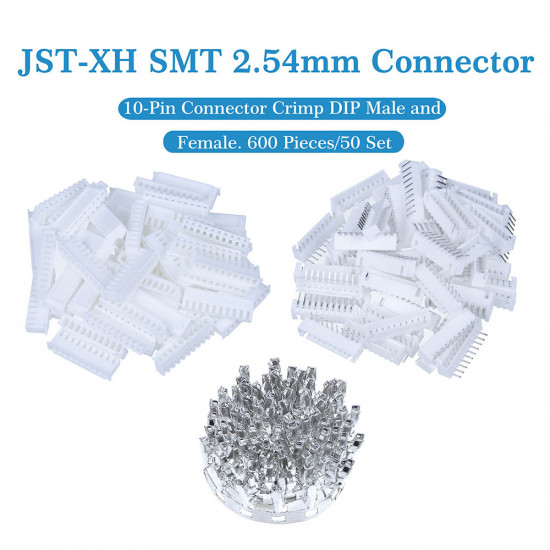 JST XH SMT 2.54 mm 10-Pin Connector Kit