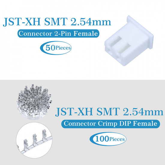 JST XH SMT 2.54 mm 2-Pin Connector Kit
