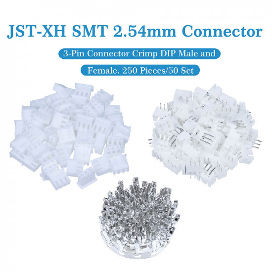 JST XH SMT 2.54 mm 3-Pin Connector Kit JST XH SMT 2.54 mm 3-Pin Connector Kit