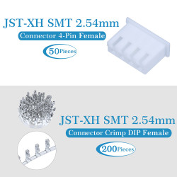 JST XH SMT 2.54 mm 4-Pin Connector Kit