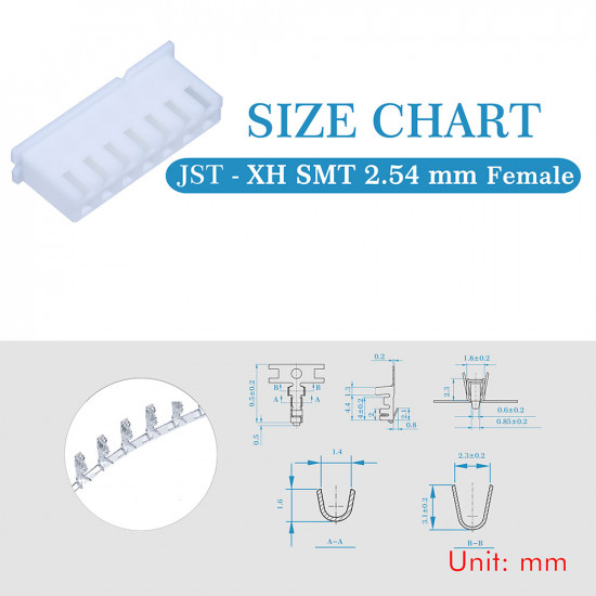 JST XH SMT 2.54 mm 7-Pin Connector Kit JST XH SMT 2.54 mm 7-Pin Connector Kit