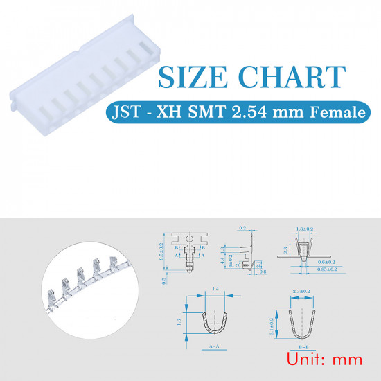JST XH SMT 2.54 mm 9-Pin Connector Kit JST XH SMT 2.54 mm 9-Pin Connector Kit