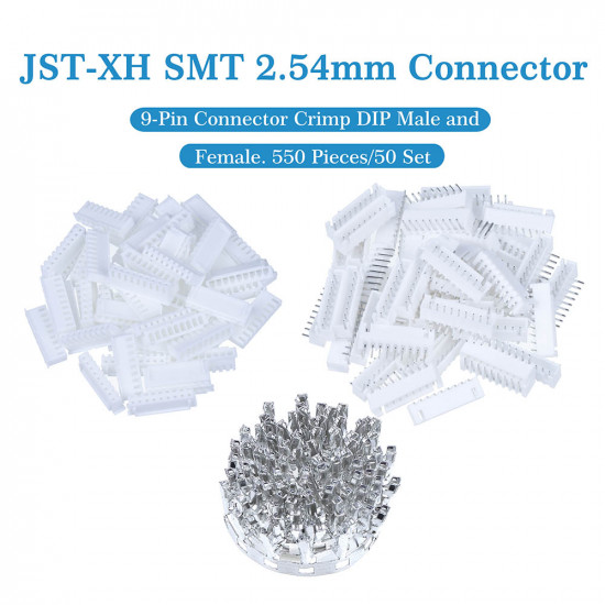 JST XH SMT 2.54 mm 9-Pin Connector Kit JST XH SMT 2.54 mm 9-Pin Connector Kit