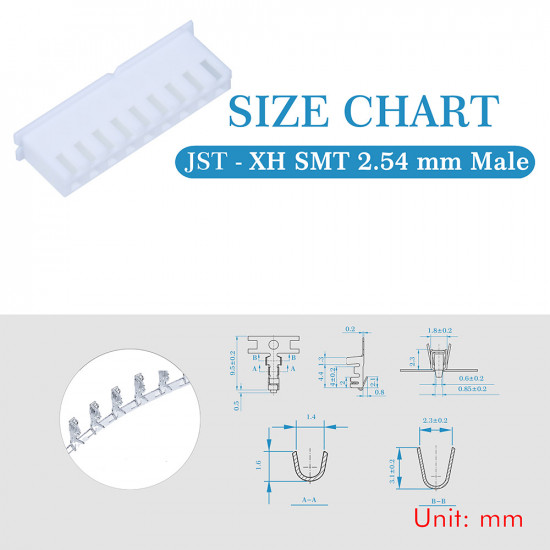 JST XH SMT 2.54 mm 9-Pin Connector Kit JST XH SMT 2.54 mm 9-Pin Connector Kit