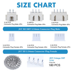 JST XH SMT - 2 / 3 / 4 Pin Connector Kit