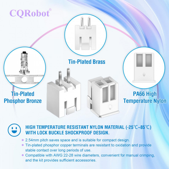 JST XHB 2.54 mm 5-Pin Connector (30 Sets/210 Pieces) JST XHB 2.54 mm 5-Pin Connector (30 Sets/210 Pieces)