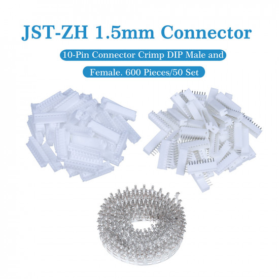 JST ZH 1.5 mm 10-Pin Connector Kit JST ZH 1.5 mm 10-Pin Connector Kit