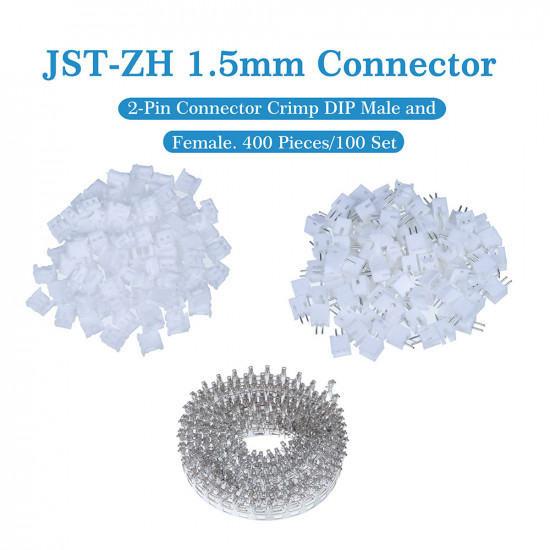 JST ZH 1.5 mm 2-Pin Connector Kit JST ZH 1.5 mm 2-Pin Connector Kit