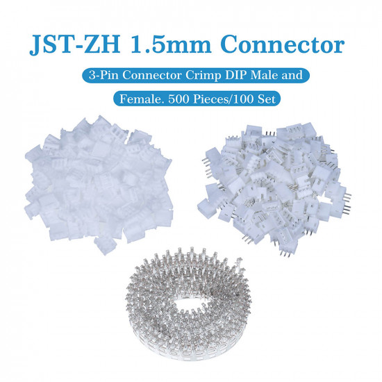 JST ZH 1.5 mm 3-Pin Connector Kit JST ZH 1.5 mm 3-Pin Connector Kit