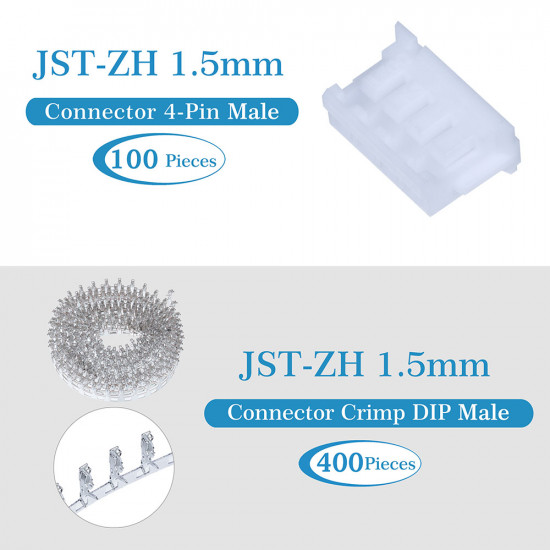 JST ZH 1.5 mm 4-Pin Connector Kit JST ZH 1.5 mm 4-Pin Connector Kit