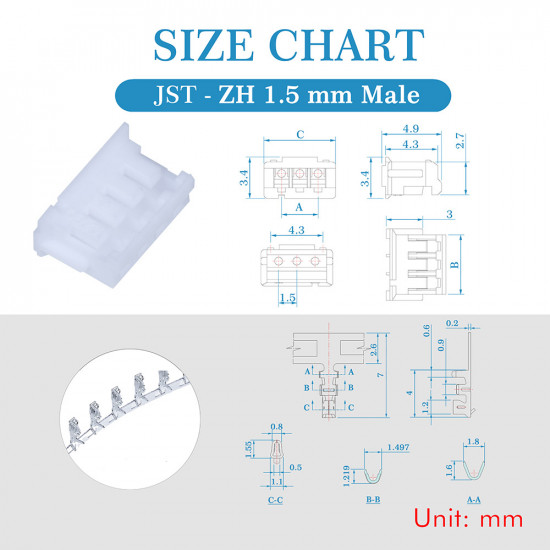 JST ZH 1.5 mm 4-Pin Connector Kit JST ZH 1.5 mm 4-Pin Connector Kit