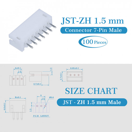 JST ZH 1.5 mm 7-Pin Connector Kit