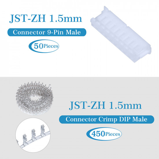 JST ZH 1.5 mm 9-Pin Connector Kit JST ZH 1.5 mm 9-Pin Connector Kit