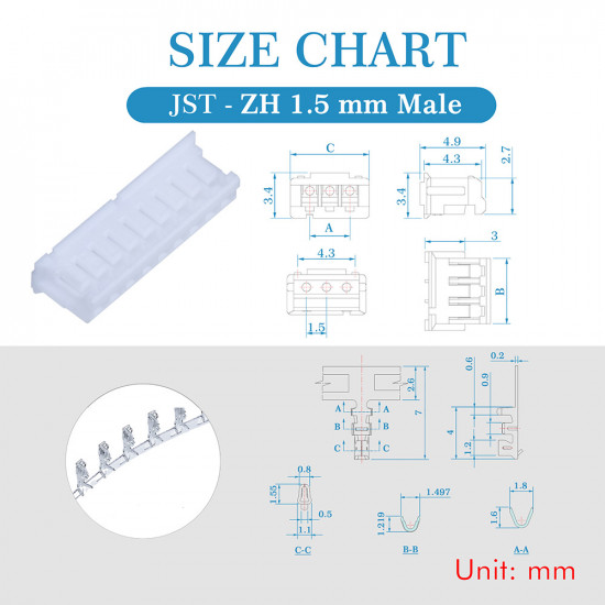 JST ZH 1.5 mm 9-Pin Connector Kit
