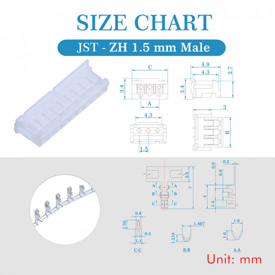 JST ZH 1.5 mm 9-Pin Connector Kit JST ZH 1.5 mm 9-Pin Connector Kit