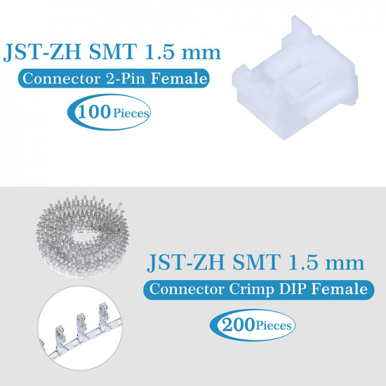 JST ZH 1.5 mm SMT 2-Pin Connector Kit